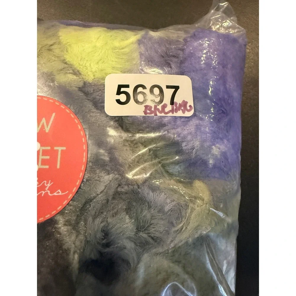 Sew Sweet Minky Designs Pillow Case Cover 12x21 Purple Green Tie Dye Plush NEW